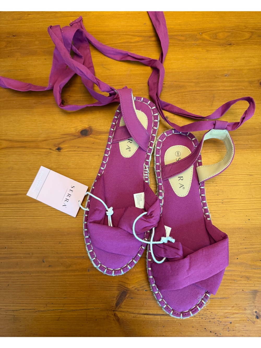 Serra Magenta/Purple Espadrille Tie-Up Sandals